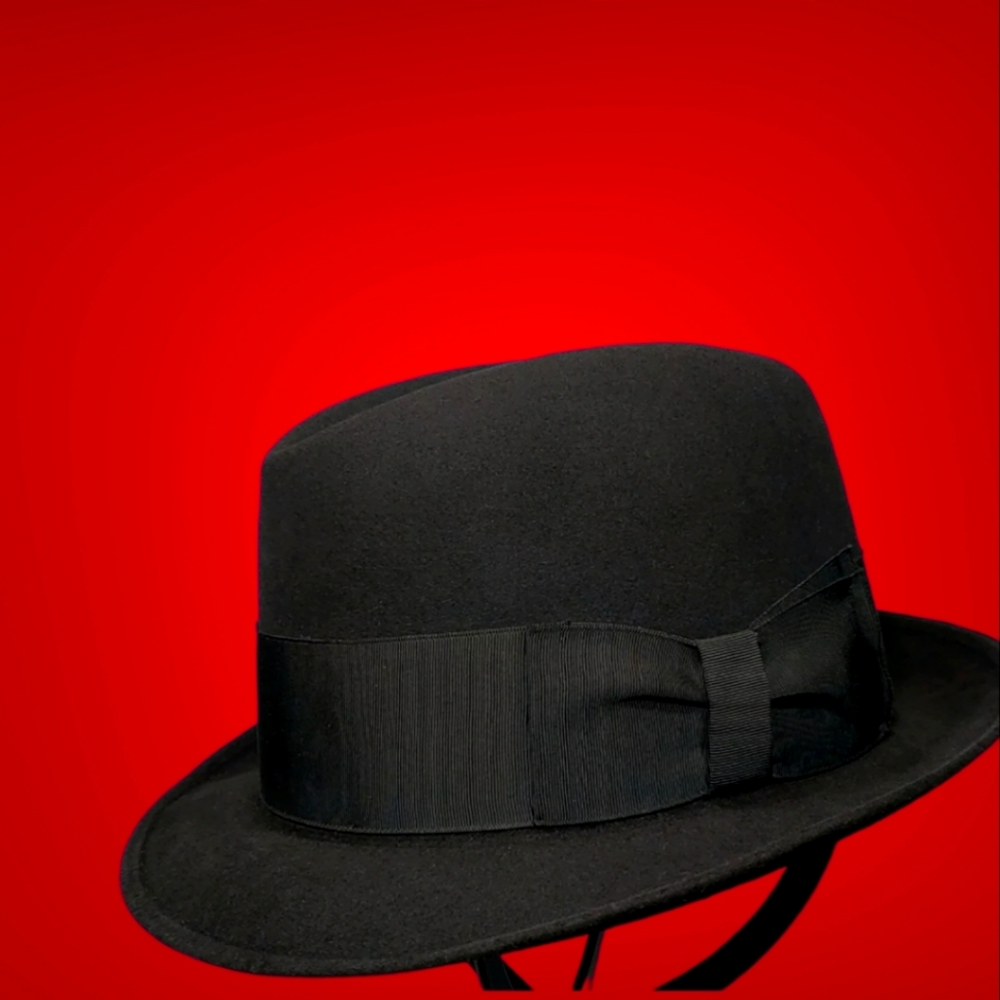 *Vintage Cavanagh NY Fedora Hat - Charcoal Black Fur Finish size 7